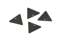 Black Triangle Charm, 25 Oxidized Brass Black Triangle Charms With 1 Hole (12x14mm) A0015 S648