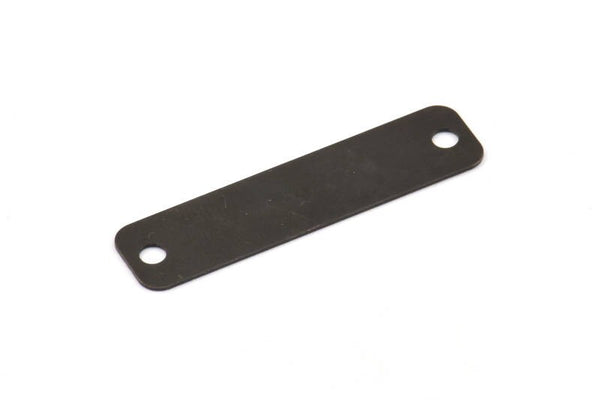 Black Rectangle, 5 Oxidized Brass Black Huge Rectangle Stamping Blank With 2 Holes, Findings (40x10mm) Brs 715-2 A0341 S662