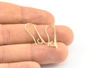 Gold Ear Hooks, 8 Gold Tone Earring Wires, Earring Hooks (24x9mm) X038