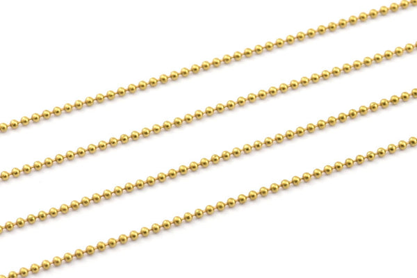 Brass Ball Chain, 20m 1.5mm Raw Brass Ball Chain - Brs 3 Z019