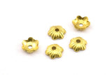 Flower Spacing Bead, 100 Raw Brass Flower Bead Caps (5mm) Brs 307 A0139