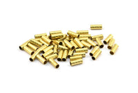 Brass Tube Beads, 100 Raw Brass Textured Tube Findings (10x3.8mm) D0017--n0688