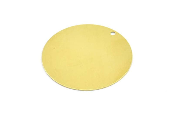 Large Round Tag, 10 Huge Raw Brass Round Tag (32mm) Brs 1452-3 A0385