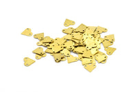 9mm Heart Charm, 500 Raw Brass Heart Charms, Findings (9mm) A0223