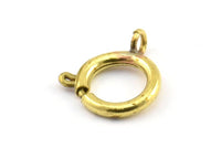 14mm Ring Clasps - 10 Raw Brass Round Ring Clasps (14mm) 1710 A0430 BS 2366