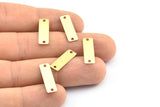 50 Raw Brass Rectangle Connector 2 Holes (19x6mm) Brs 612 A0307