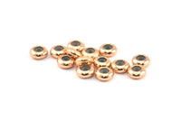 Rose Gold Bead, 6 Rose Gold Plated Bead Keeper, Silicone And Brass, Rondelle With 5mm Hole (9.5x4.3mm) BS 1741 Q0399