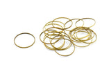 Brass Connector Rings - 20 Raw Brass Rings (22mm) A0629