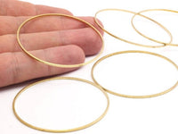 50mm Circle Connectors - 1000 Raw Brass Circle Connectors (50x1x1mm) Bs 1083