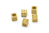 24 Raw Brass Industrial Square Tubes, Spacer Beads,end Tubes, Findings (6x6x6mm) A0748