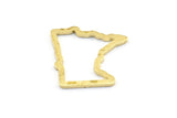 Brass Minnesota Charm, 24 Raw Brass Minnesota State Charms, Findings (18x17.5x1mm) E045