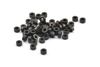 Black Spacer Bead, 25 Oxidized Brass Black Industrial Spacer Beads, Findings (5x2.5mm) A0434 S379