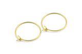 Brass Earring Wires, 25 Raw Brass Earring Studs, Wire Hoops (25x0.70mm) E185