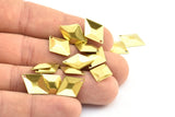 Brass Rhombus Charm, 30 Raw Brass Diamond Pyramid Charms, Findings (17x12mm) Brs 689 A0272