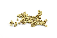 200 Raw Brass Tiny Square Cube Space Beads (2mm)  Brs 601 (b0071)