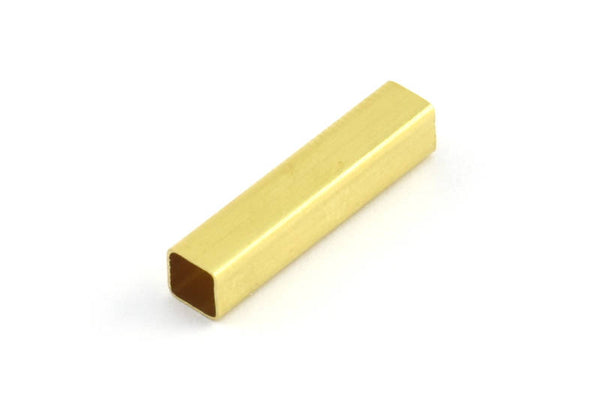 Geometric Spacer Bead, 50 Raw Brass Square Tubes (4x20mm) Bs 1589