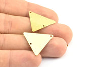 22mm Triangle Charm, 100 Raw Brass Triangle Charms with 2 Holes (22x25x0.40mm) Brs 3028-2 A0085