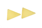 Brass Bohemian Triangle, 50 Raw Brass Triangle Charms With 2 Holes (22x25mm) A0084