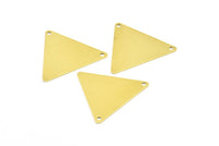 Brass Bohemian Triangle, 50 Raw Brass Triangle Charms With 2 Holes (22x25mm) Brs 3028 A0084