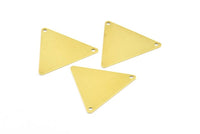 Brass Bohemian Triangle, 50 Raw Brass Triangle Charms With 2 Holes (22x25mm) A0084