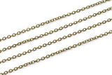 Antique Bronze Chain, 50 Meters - 165 Feet (1.5x2mm) Antique Bronze Tone Brass Soldered Chain - Y006 ( Z028 )