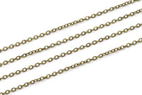 Brass Chain, Solder Chain, 20 Meters - 66 Feet (1.5x2mm) Antique Bronze Tone Brass Soldered Chain - Y006   Z028