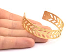 Brass Chevron Cuff - 1 Raw Brass Chevron Cuff Bracelet Blank Bangle With 2 Holes (15x145x0.80mm) T103