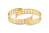 Chevron Cuff Blank - 1 Raw Brass Chevron Cuff Bracelet Blanks Bangle With 2 Holes (12x145x0.80mm) T101-0