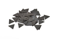 Black Triangle Charm, 25 Oxidized Brass Black Triangle Charms With 1 Hole (12x14mm) A0015 S648