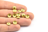 Brass Bead Cap, 50 Raw Brass Bead Caps, Charms, Findings (9mm) Brs 353 A0230