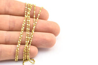 Stick Ball Chain, 4m (1.2mm) Raw Brass Ball Chain With Sticks - W65 Z100