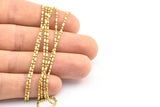 Stick Ball Chain, 4m (1.2mm) Raw Brass Ball Chain With Sticks - W65 Z100