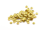 Flower Spacing Bead, 100 Raw Brass Flower Bead Caps (5mm) Brs 307 A0139