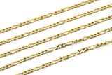 Soldered Figaro Chain, 3 Meters Faceted Raw Brass Soldered Figaro Chain (3mm) Fg3