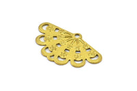 Brass Peacock Charm, 100 Raw Brass Charms with Multiple Loops (22mm)  Brs 464 A0204