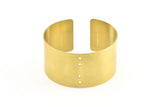 Raw Brass Cuff - 2 Raw Brass Cuff With 4 Holes (35x190x1mm) T112 BRC138