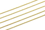 Tiny Ball Chain, 5 Meters - 16.5 Feet (1.3mm) Solid Brass Chain - Brs 9 Z076