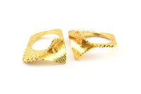 Pearl Ring Setting, 1 Gold Plated Brass Ring Settings - Glue On Glass-stone-pearl N0378 Q0454