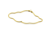 Brass Cloud Pendant, 2 Raw Brass Cloud Wire Pendants With 1 Loop, Jewelry Supplies, Findings, Charms (51x30x1mm) E375