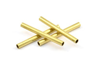 Brass Tube Bead, 6 Raw Brass Tube Beads (5x50mm) BS 2007