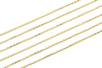 Brass Link Chain, 3 Meters Raw Brass Rectangle Chain (1.2mm) Z169