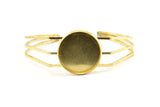 Brass Triple Bracelet, 1 Raw Brass Triple Bracelet With 1 Pad (68x17x1.5mm) R033