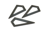 Black Triangle Pendant, 3 Oxidized Brass Black Triangle Pendants With 1 Hole, Charms, Earrings (38x20x0.8mm) U149 S749