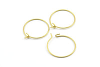 Brass Earring Wires, 25 Raw Brass Earring Studs, Wire Hoops (25x0.70mm) E185