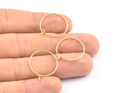 Brass Earring Wires, 25 Raw Brass Earring Studs, Wire Hoops (25x0.70mm) E185