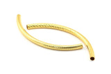 Gold Tube, 1 Gold Plated Brass Textured Curved Tubes (7x120mm) Bs 1632 Q0366