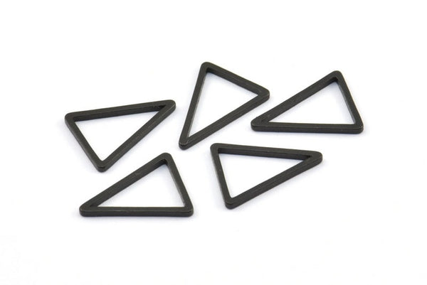 Black Blank Triangle, 25 Oxidized Brass Black Triangles (16x12x1mm) BS 2346 S710