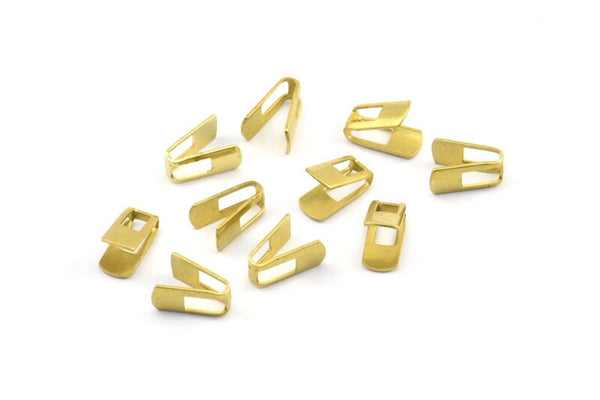 Snake Chain End, 30 Raw Brass 4mm End Caps For Soldering To Snake Chain Ends (8.5x4mm) B0053