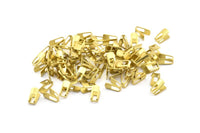 Snake Chain End, 30 Raw Brass 4mm End Caps For Soldering To Snake Chain Ends (8.5x4mm) B0053