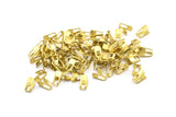 Snake Chain End, 30 Raw Brass 4mm End Caps For Soldering To Snake Chain Ends (8.5x4mm) B0053